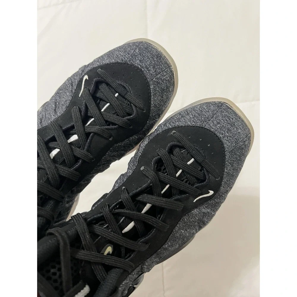 Nike Air Foamposite Pro Wool Fleece Kids Boys Suede Sneakers DarkGray Shoes 4.5Y